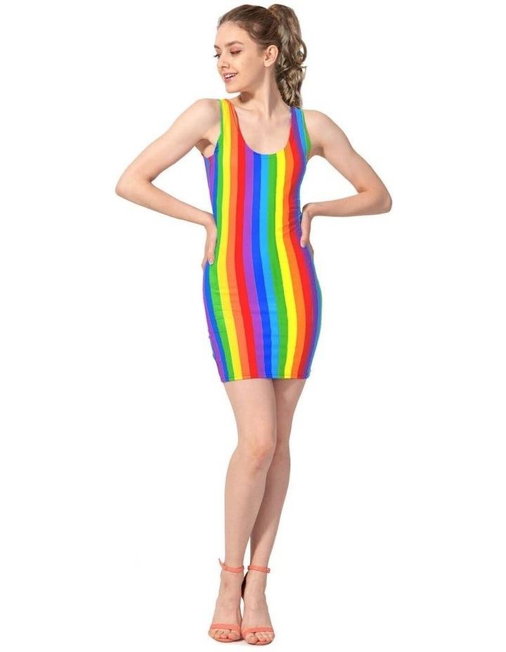 Boutique Retailer Costumes Rainbow Stripe Tank Dress in Multi Assorted