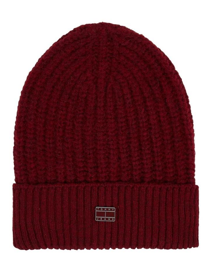Tommy Hilfiger Cosy Knit Beanie in Deep Rouge One Size