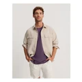Country Road Cotton Linen Overshirt in Pebble Natural M