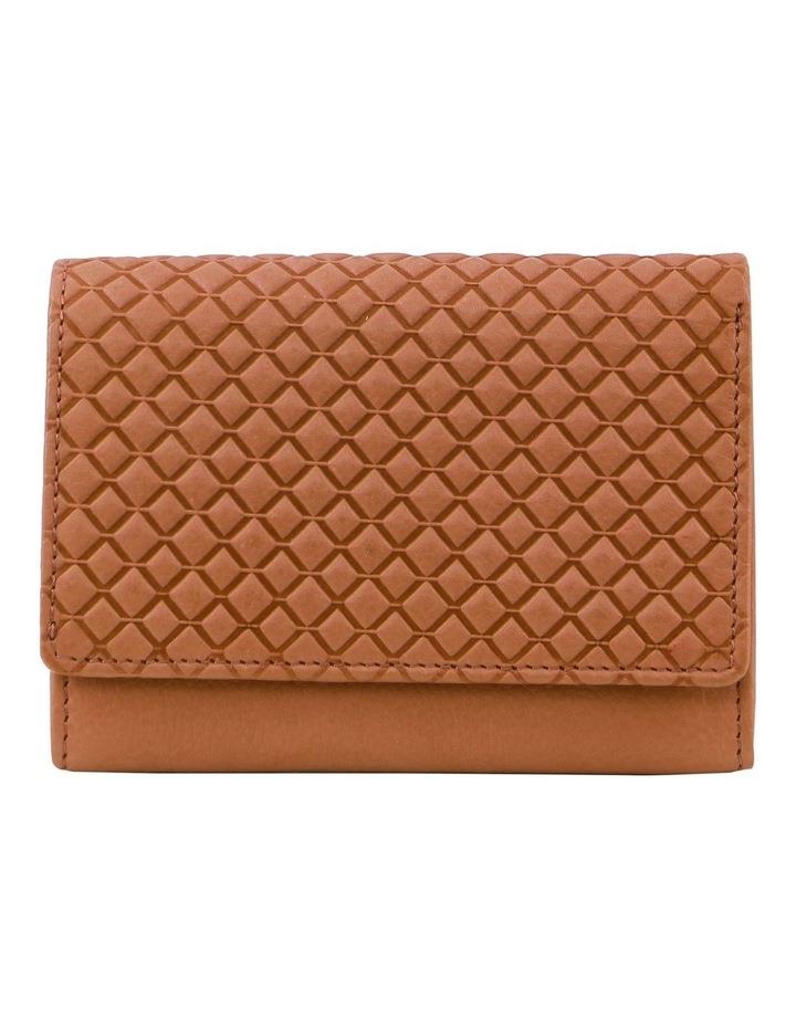 PIERRE CARDIN Tri-fold Diamond Pattern Emboss Leather Wallet in Apricot