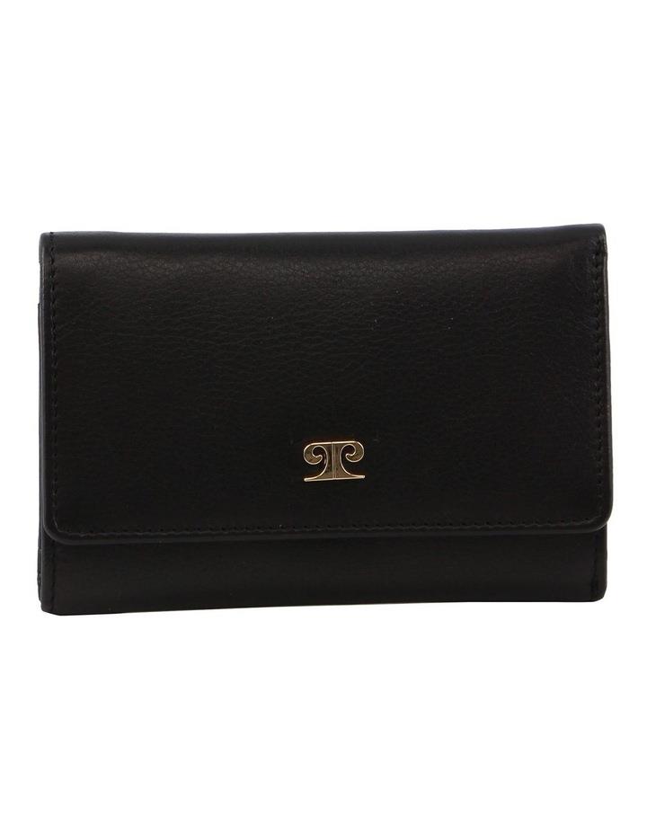 PIERRE CARDIN Leather Large Tri-Fold Wallet in Black