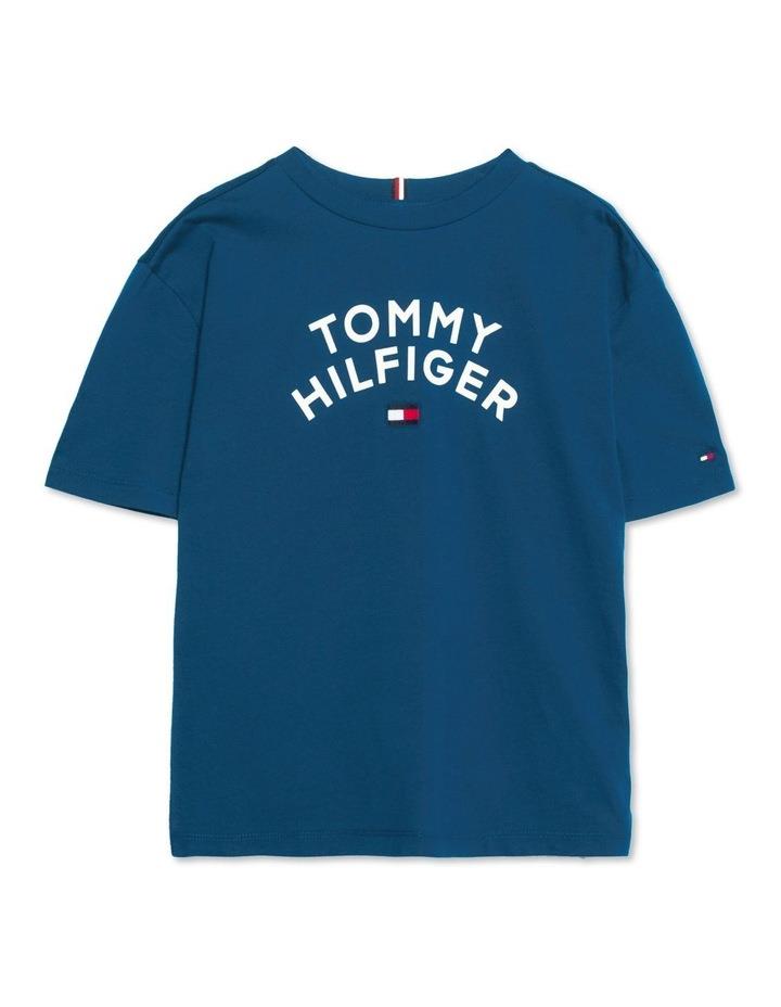 Tommy Hilfiger Boys 3-7 Graphic Logo Archive Fit T-Shirt in Blue 3