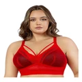 Parfait Mia Dot Longline Padded Lace Bralette in Racing Red 10E