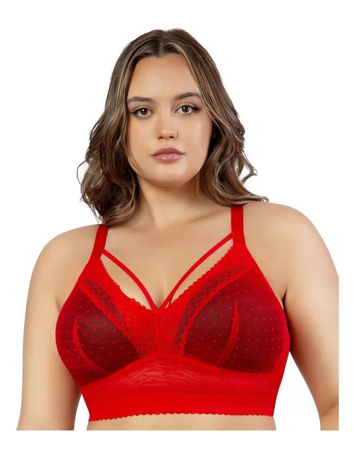 Parfait Mia Dot Longline Padded Lace Bralette in Racing Red 12C