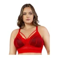 Parfait Mia Dot Longline Padded Lace Bralette in Racing Red 14D