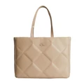 Calvin Klein Large Quilted Tote Bag in Beige