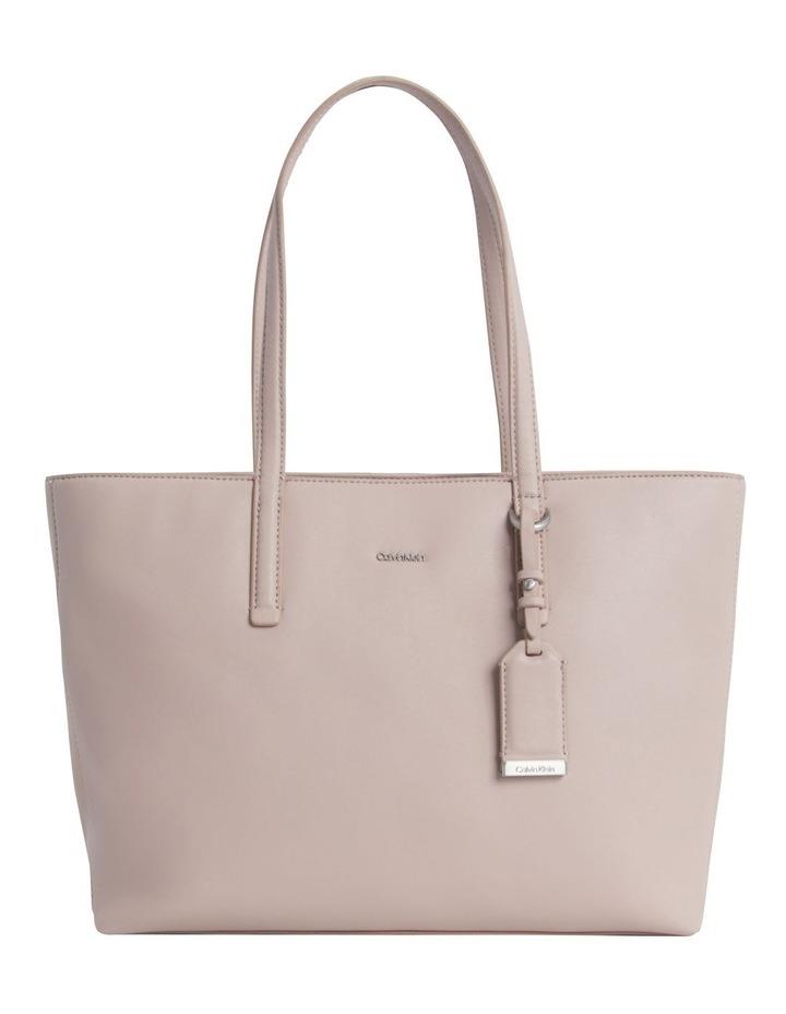 Calvin Klein Faux Leather Tote Bag in Beige