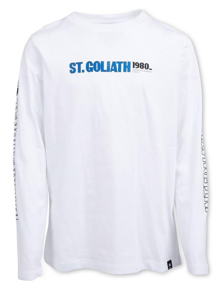 St Goliath Charger Long Sleeve Tee (8-16) in White 8