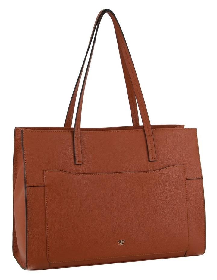 PIERRE CARDIN Leather Tote Bag in Cognac Brown