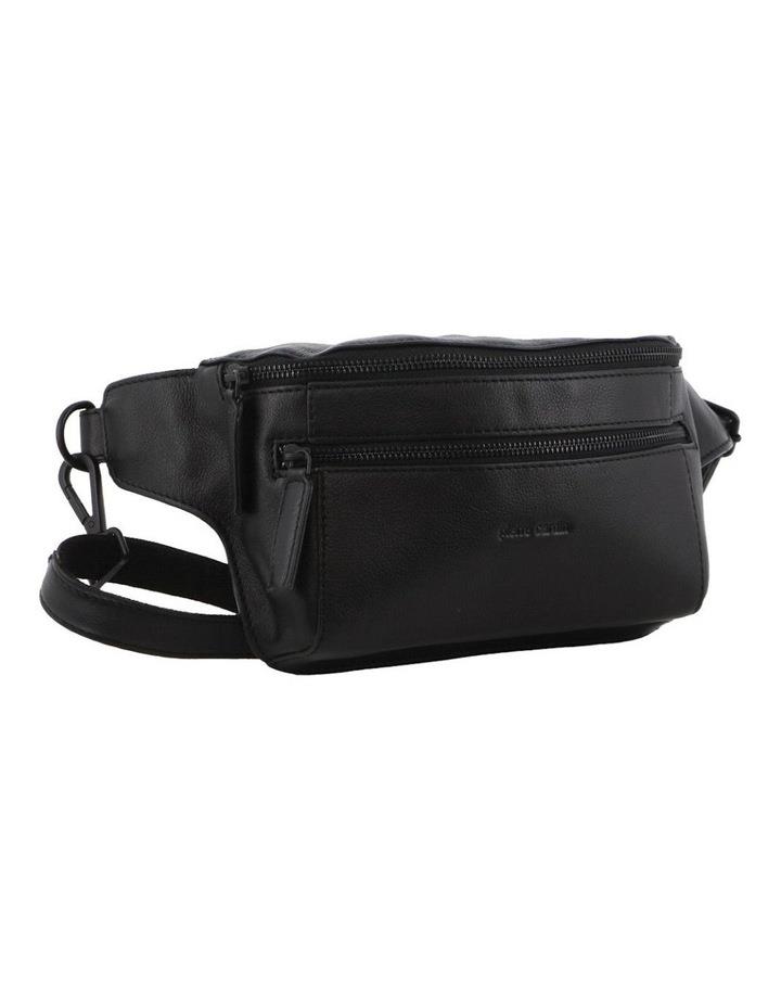 PIERRE CARDIN Leather 3-Way Sling Bag in Black