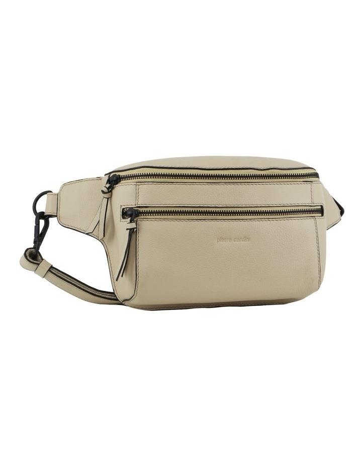 PIERRE CARDIN Leather 3-Way Sling Bag in Cement White