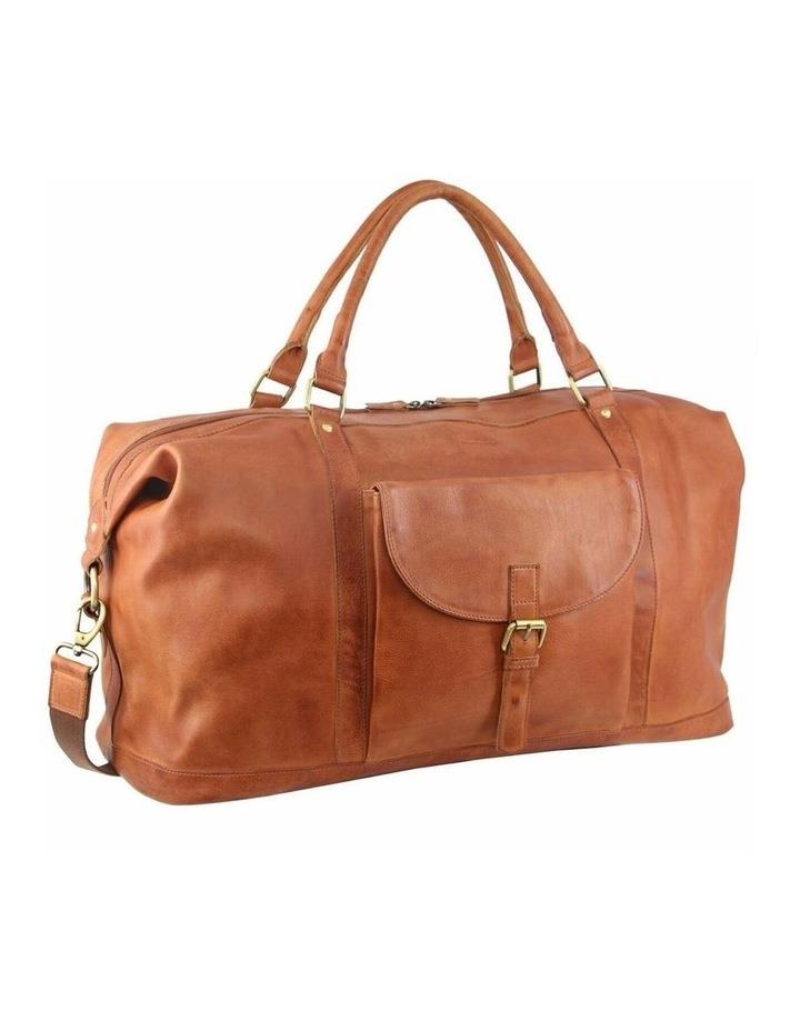 PIERRE CARDIN Leather Business Overnight Bag in Cognac Brown