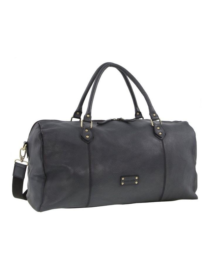 PIERRE CARDIN Smooth Leather Overnight Bag in Black
