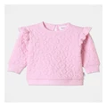 Sprout Frill Shoulder Sweat Top Light in Pink Lt Pink 00