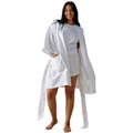 Linen House Nimes Short Robe in White Bathrobe