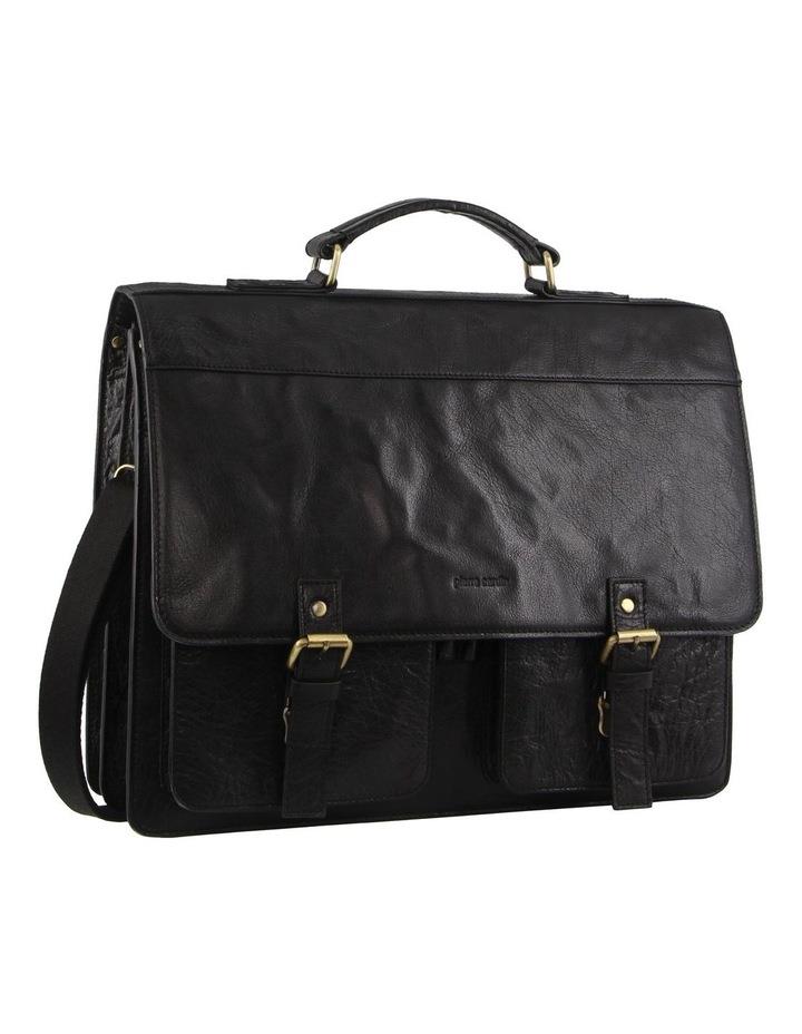 PIERRE CARDIN Men's Leather Business/Computer Bag in Black