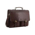 PIERRE CARDIN Leather Business/Computer Bag in Brown