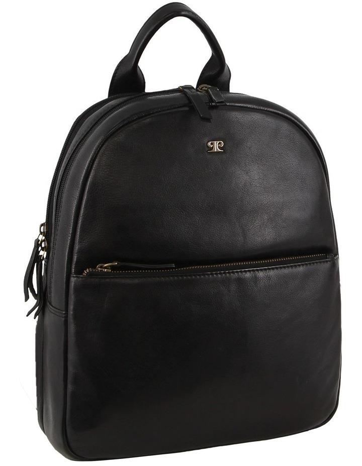 PIERRE CARDIN Rustic Leather Business Backpack in Black