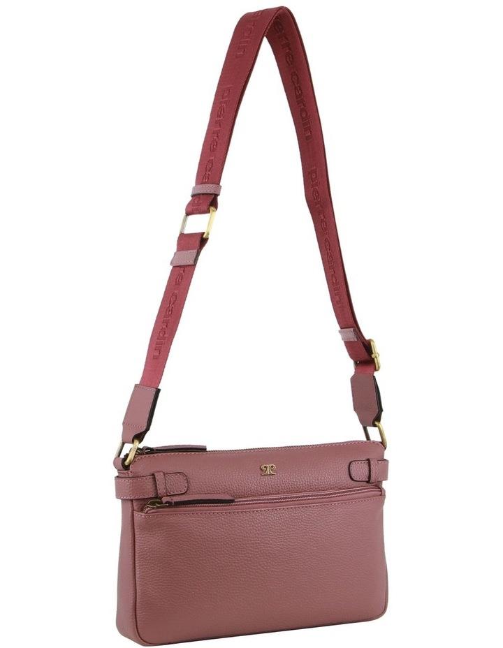 PIERRE CARDIN Leather Webbing Strap Handbag in Rose
