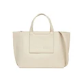 Calvin Klein Faux Leather Tote Bag in White