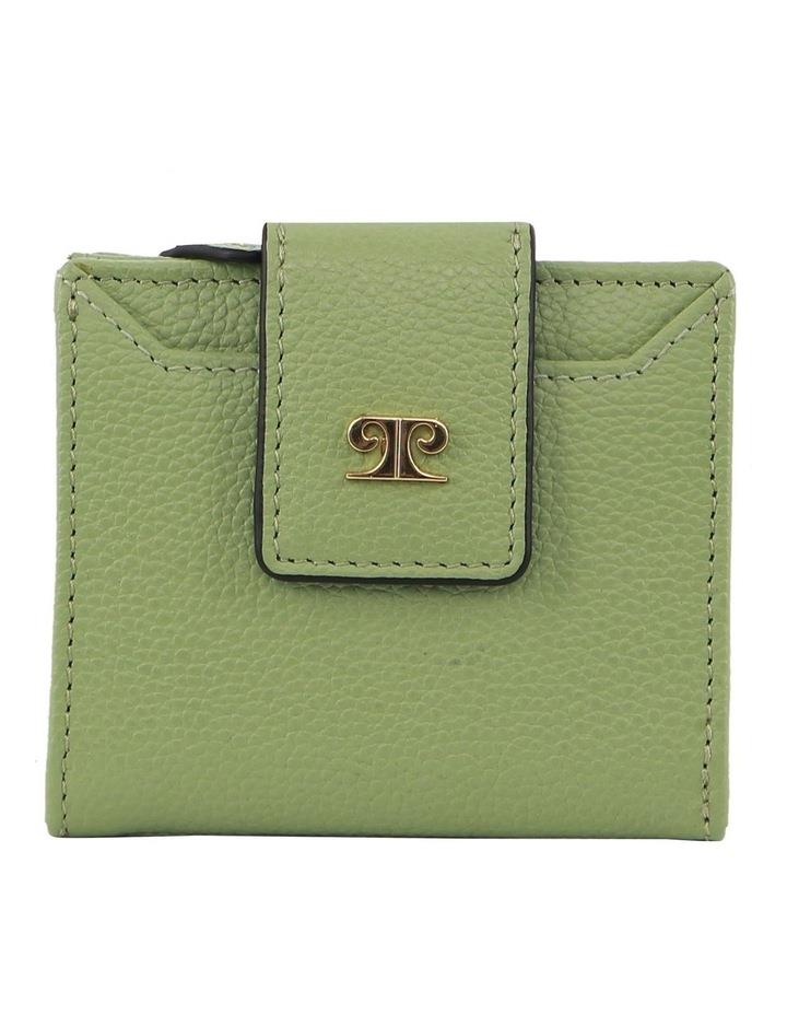PIERRE CARDIN Leather Flip-Over Bi-Fold Wallet in Jade