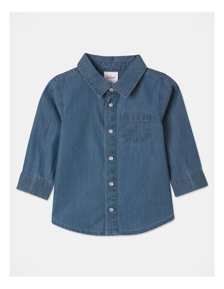 Sprout Chambray Long Sleeve Shirt in Denim 1