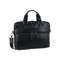 PIERRE CARDIN Leather Business Laptop Bag in Black