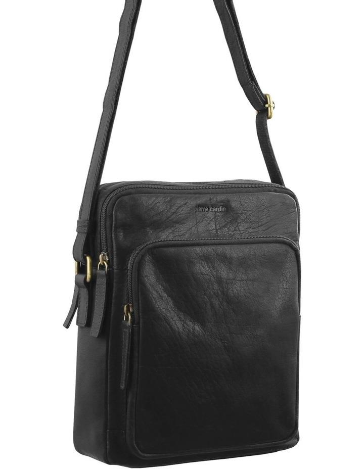 PIERRE CARDIN Leather Cross-Body Bag in Black