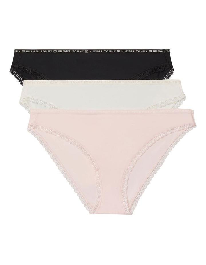Tommy Hilfiger Lace Bikini 3 Pack in Pink/White/Black Blk/White S