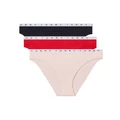 Tommy Hilfiger Cotton Bikini 3 Pack in Navy/Red/Pink S