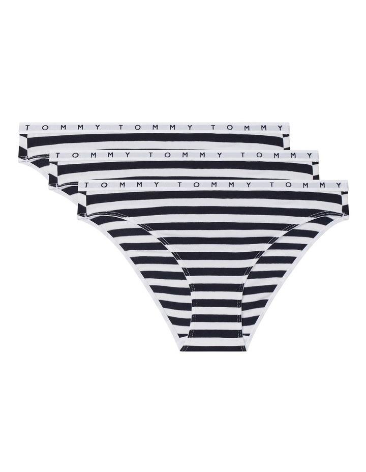 Tommy Hilfiger Cotton Bikini 3 Pack in Stripe Midnight M