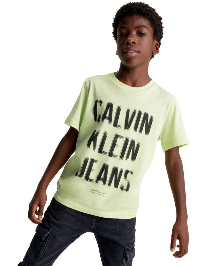 Calvin Klein Jeans Pixel Logo Relaxed Short Sleeve T-shirt in Exotic Mint Green 8