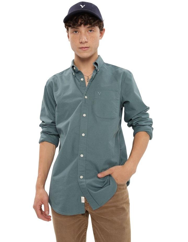 American Eagle Slim Fit Oxford Button-Up Shirt in Fresh Teal S