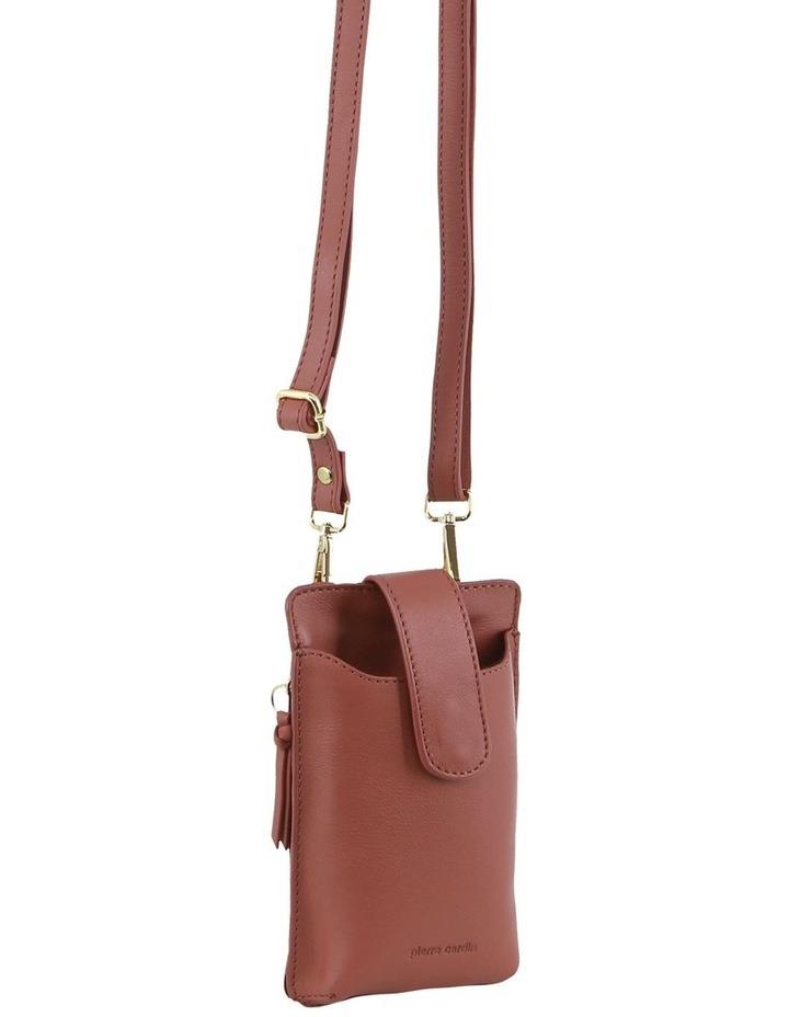 PIERRE CARDIN Leather Phone Bag in Brown Rose