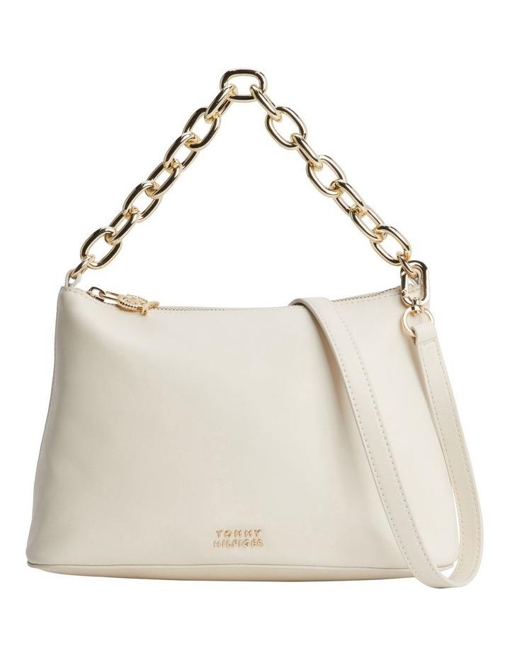 Tommy Hilfiger Casual Leather Chain Strap Crossover Bag in Sugarcane White