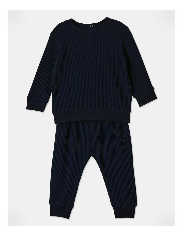 Sprout Waffle Pyjama Set in Navy 0
