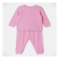Sprout Waffle Pyjama Set in Pink 0