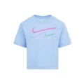 Nike Swoosh Logo Boxy Tee in Blue 5