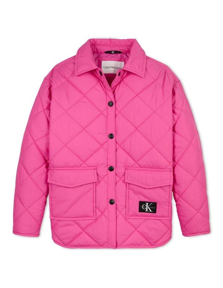 Calvin Klein Jeans Quilted Wide Overshirt in Pink Amour Pink 14