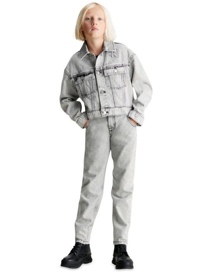 Calvin Klein Jeans Stone Light Grey Denim Trucker Jacket in Stone Light Grey 8