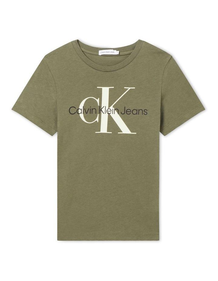 Calvin Klein Jeans Monogram Short Sleeve T-shirt in Dusty Olive Khaki 16