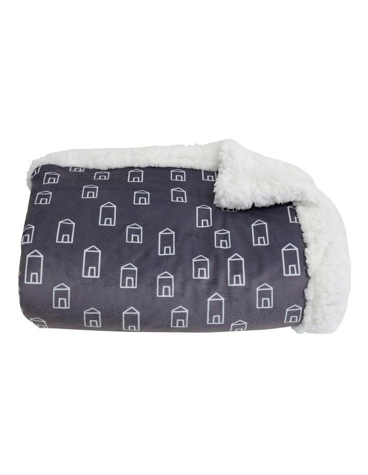 Bubba Blue Nordic Velour Cuddle Blanket with Fleece Lining in Charcoal One Size