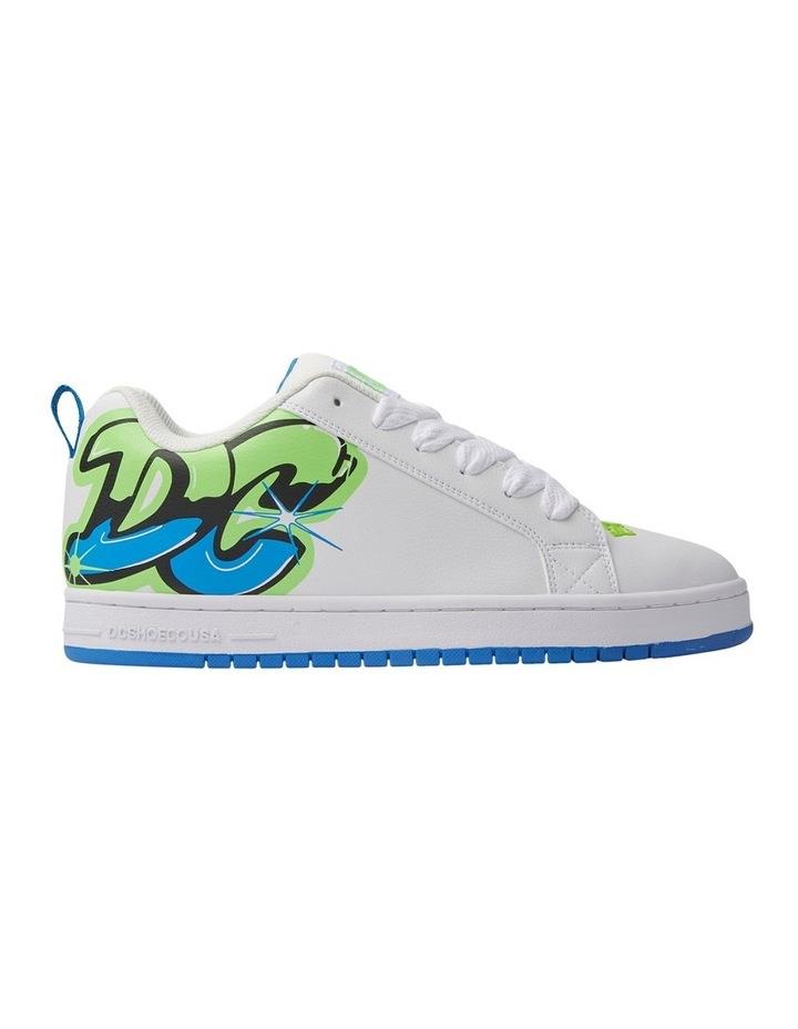 DC Court Graffik Shoes in White/Lime/Turquoise White 9