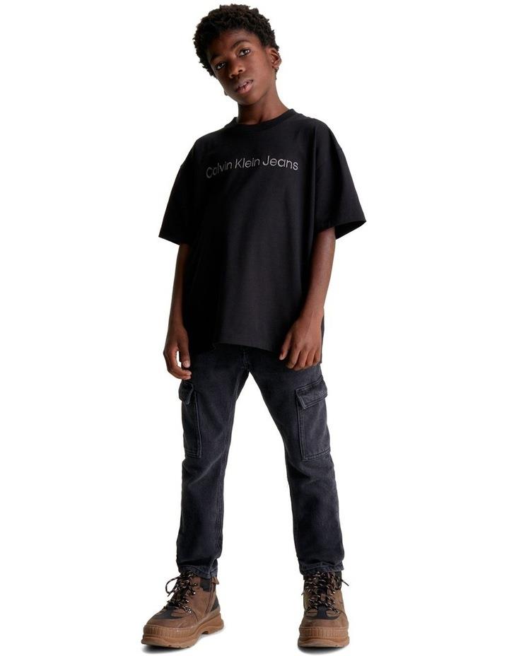 Calvin Klein Jeans Raised Institutional Logo Short Sleeve T-shirt in Black 8