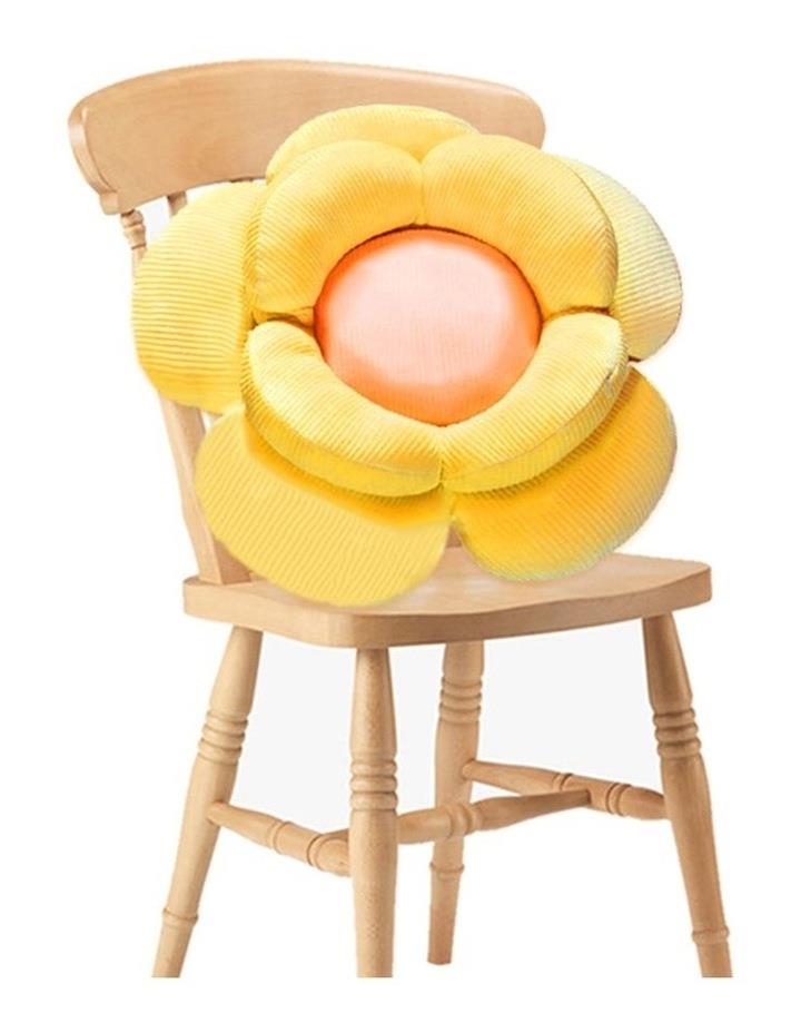 SOGA Double Flower Shape Cushion in Yellow