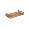 SOGA Rectangle Wooden Acacia Food Serving Tray 39cm in Brown