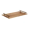 SOGA Rectangle Wooden Acacia Food Serving Tray 36cm in Brown