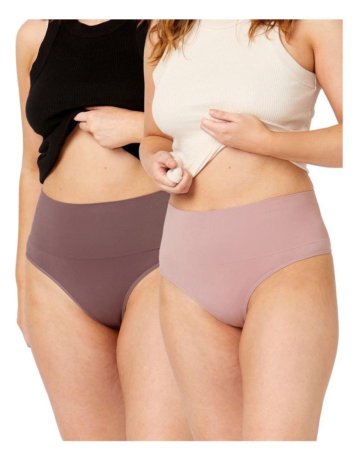 Ambra Seamless Smoothies G-String 2 Pair Pack in Elderberry/Moonscape Purple 8-10