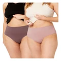 Ambra Seamless Smoothies G-String 2 Pair Pack in Elderberry/Moonscape Purple 12-14