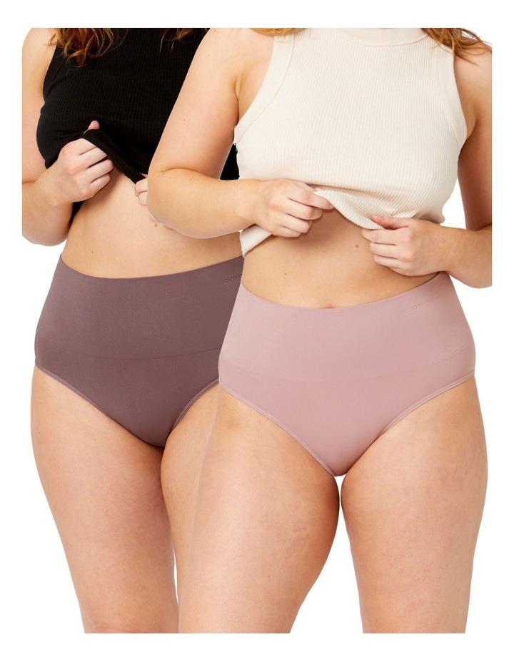 Ambra Seamless Smoothies Full Brief 2 Pack in Elderberry/Moonscape Purple 8-10